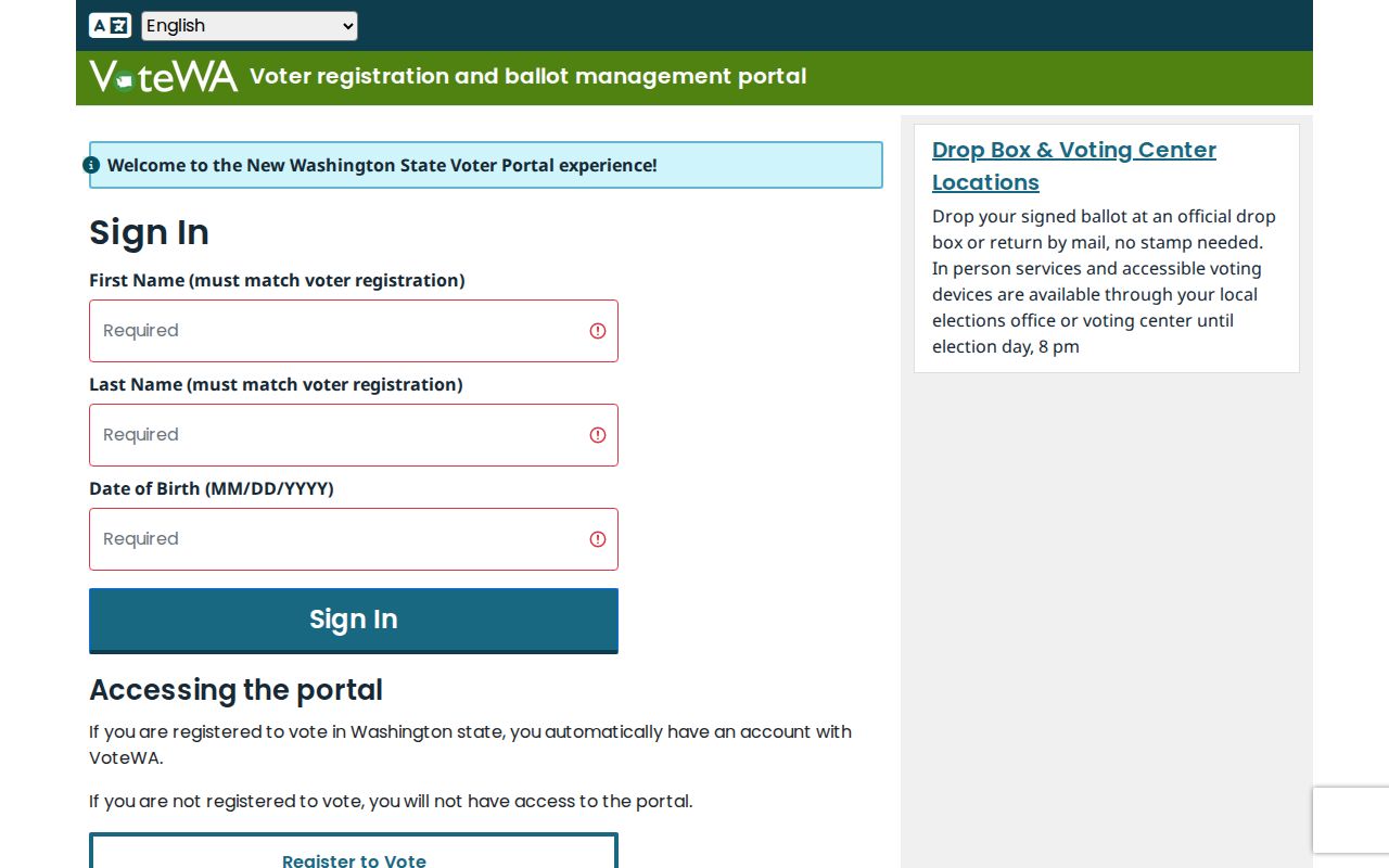 Spanaway people search using the official VoteWA voter portal